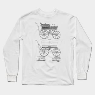 Baby Carriage Vintage Patent Drawing Long Sleeve T-Shirt